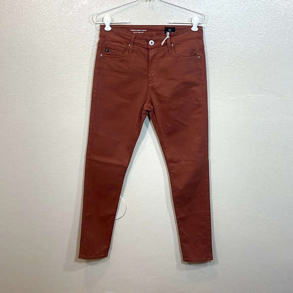 Ag Farrah High Waist Ankle Skinny Orange Jeans Size 27 - Picture 2 of 8